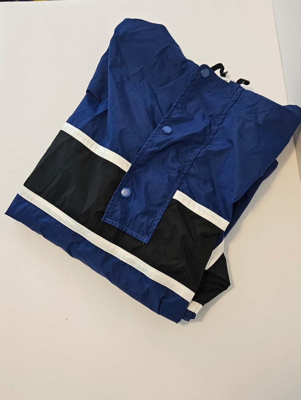 Men's Nike VINTAGE 90's 1/4 Zip Hooded Windbreaker - Blue/Black/White - Large -